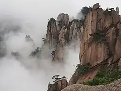 Sanqingshan's Longevity Garden in fog