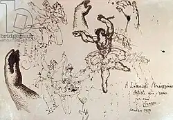 Scene from La Boutique Fantastique drawn by Picasso (1919)