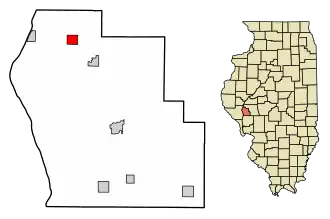 Location of Bluffs in Scott County, Illinois.