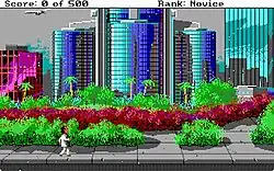 A pixelated game screenshot showing a character on a ship deck