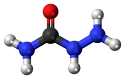 Ball-and-stick model of the semicarbazide molecule