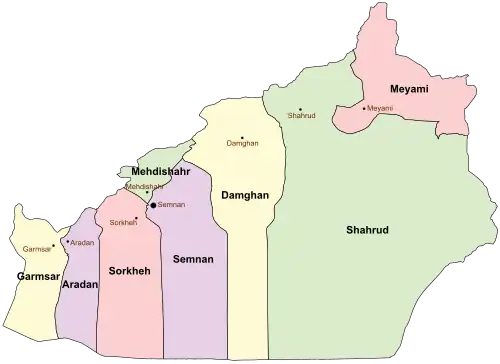 Counties of Semnan Province