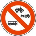 No buses, tractors and animal-drawn vehicles