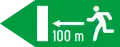 Distance to the emergency exit