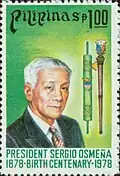 Stamp for Osmeña's Birth Centenary No. 1359, issued in September 1978.