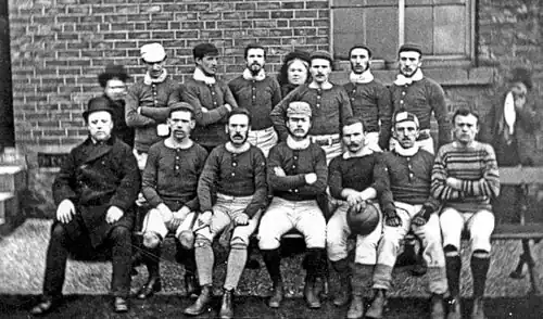 Image 9Sheffield F.C. (here pictured in 1876) is the oldest association club still active, having been founded in 1857 (from History of association football)