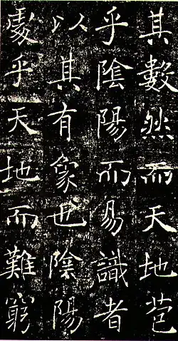 Sheng Jiao Xu by Chu Suiliang,[b] an example of regular script