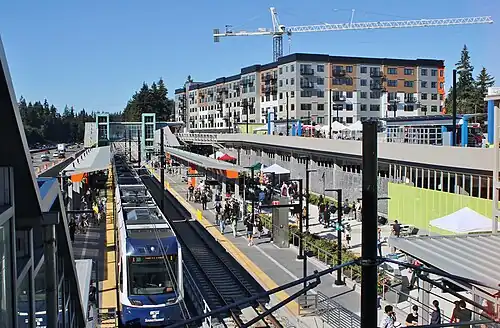 Shoreline North/185th Station from the south side on opening day