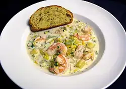 A shrimp chowder