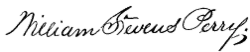William Stevens Perry's signature