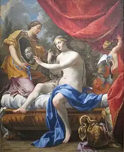 Simon Vouet, The Toilet of Venus, about 1628. Simon Vouet lived in Italy from 1613 to 1627, and was certainly familiar with the work of Titian. He imported the Italian style into France.