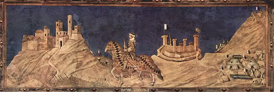 Simone Martini, Equestrian portrait of Guidoriccio da Fogliano, c. 1330