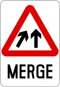 Lanes merge ahead