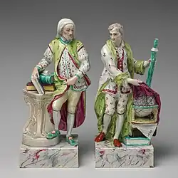 Chaucer and Isaac Newton, Ralph Wood II, c. 1790. About 12 inches (30 cm) tall