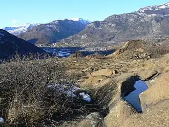 The prehistoric site near Chenal castle, Montjovet, rich in petroglyphs