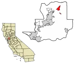 Location of Dixon in Solano County, California