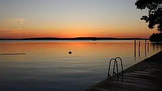 Sunset over lake Mälaren, viewed from Mälarbaden in northern Eskilstuna