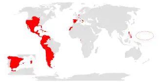 Map of Spanish Colonial Empire