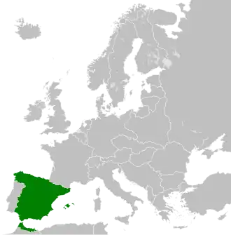 European borders of the Second Spanish Republic in addition to its African colonies