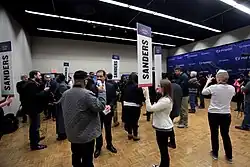 Sanders contingent in the spin room