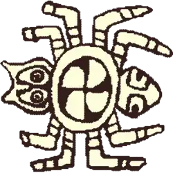 Spider engraved on shell, from Spiro Mounds, near the town of Spiro.