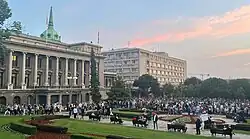 Demonstrators at Andrićev Venac, Belgrade on 3 June 2023