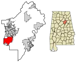 Location of Moody in St. Clair County