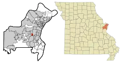 Location of Huntleigh, Missouri