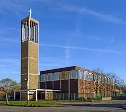 St Ambrose church, Heathgate Avenue, Speke (1959–61; Grade II)