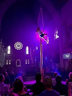 A St Paul's artist performs at Alt Carols for Christmas 2017.