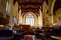 The interior of the church of St Peter-in-the-East, now the College Library of St Edmund Hall, University of Oxford