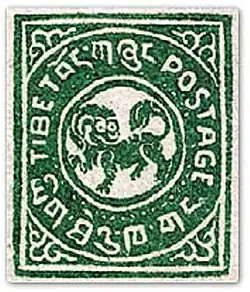 Snow lion stamp issued in 1912