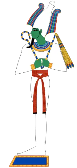modern drawing of Osiris wearing the Atef