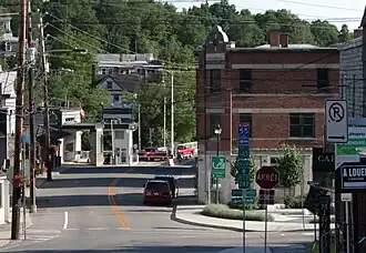Route 247 parallels Canada-US Border in Stanstead.