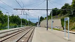 View of the platforms and tracks