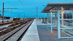 Another view of the platforms and tracks