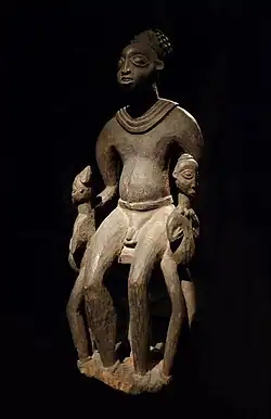 Statue of a Bangwa king with twins