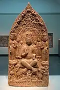 Stele with the Boddhisattva Maitreya (Mile), probably Shaanxi province, Northern Zhou dynasty, 557-581. Freer Gallery of Art
