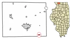 Location of German Valley in Stephenson County, Illinois.