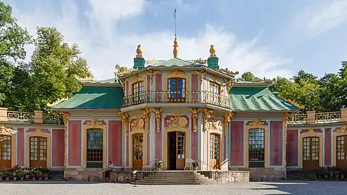 Chinese inspiration/Chinoiserie: Chinese Pavilion, Ekerö Municipality, Sweden, by Carl Fredrik Adelcrantz, 1763–1769[33]