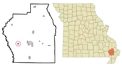 Location of Dudley, Missouri