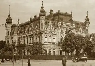Beaux-Arts aka Eclectic - Sturdza Palace in the Victory Square, Bucharest, 1898-1901-destroyed by WW2 bombardments, by Iulius Reinicke[42]