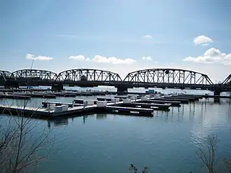 A side view of the bridge in March 2009