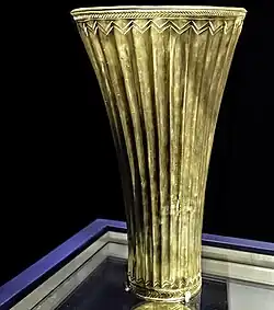 Sumerian fluted goblet from the tomb of Queen Puabi, Electrum, 2500 BCE