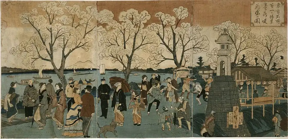 Bokusui tsutsumi hanazakari no zu – Hiroshige III, 1881