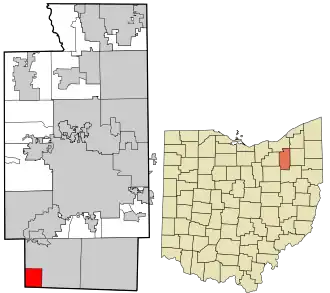 Location in Summit County and the state of Ohio.