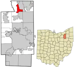 Location in Summit County and the state of Ohio.