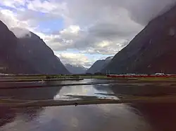 Looking towards the village from the fjord