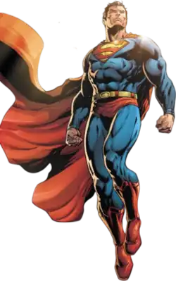 Superman with his cape billowing