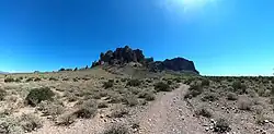 Western Superstition mountains, viewed from Siphon Draw trail.